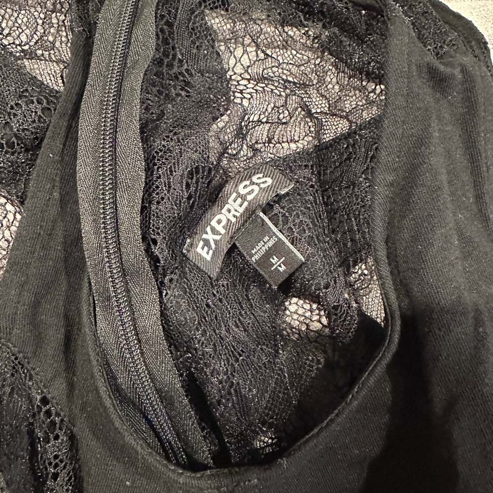 Express Black Lace Bodysuit - Picture 2 of 3
